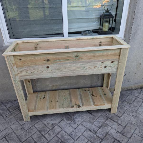 Large Cedar Planter with Shelf